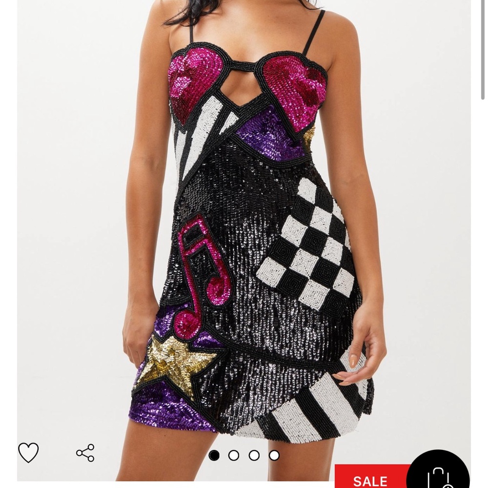 NASTY GAL MUSIC EMBELLISHED SEQUIN DRESS